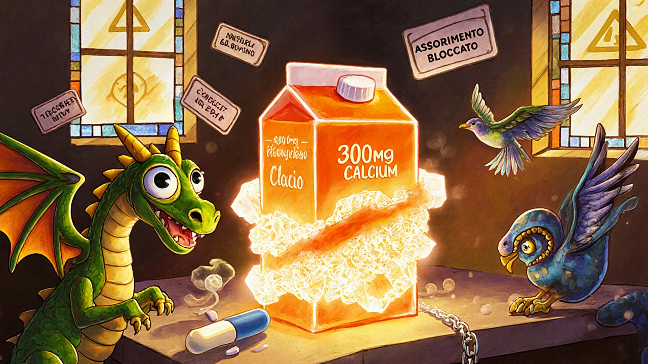 Succo arricchito di calcio e farmaci: i rischi nascosti dell'assorbimento alterato