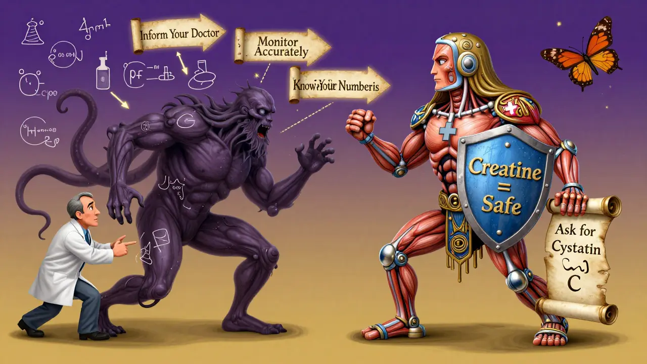 Eroe con scudo contro la diagnosi errata, frecce che spingono via medici confusi e formule obsolete.