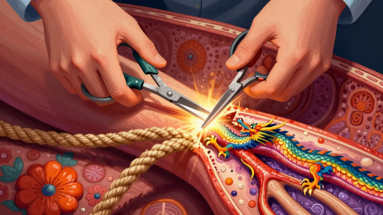 Decompressione chirurgica del tunnel carpale in stile illustrativo Alebrije