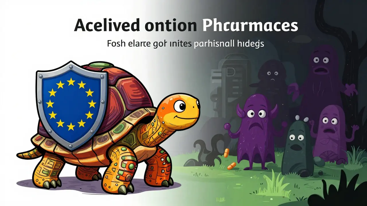Tartaruga alebrije protegge farmacia legale UE da rischi esteri