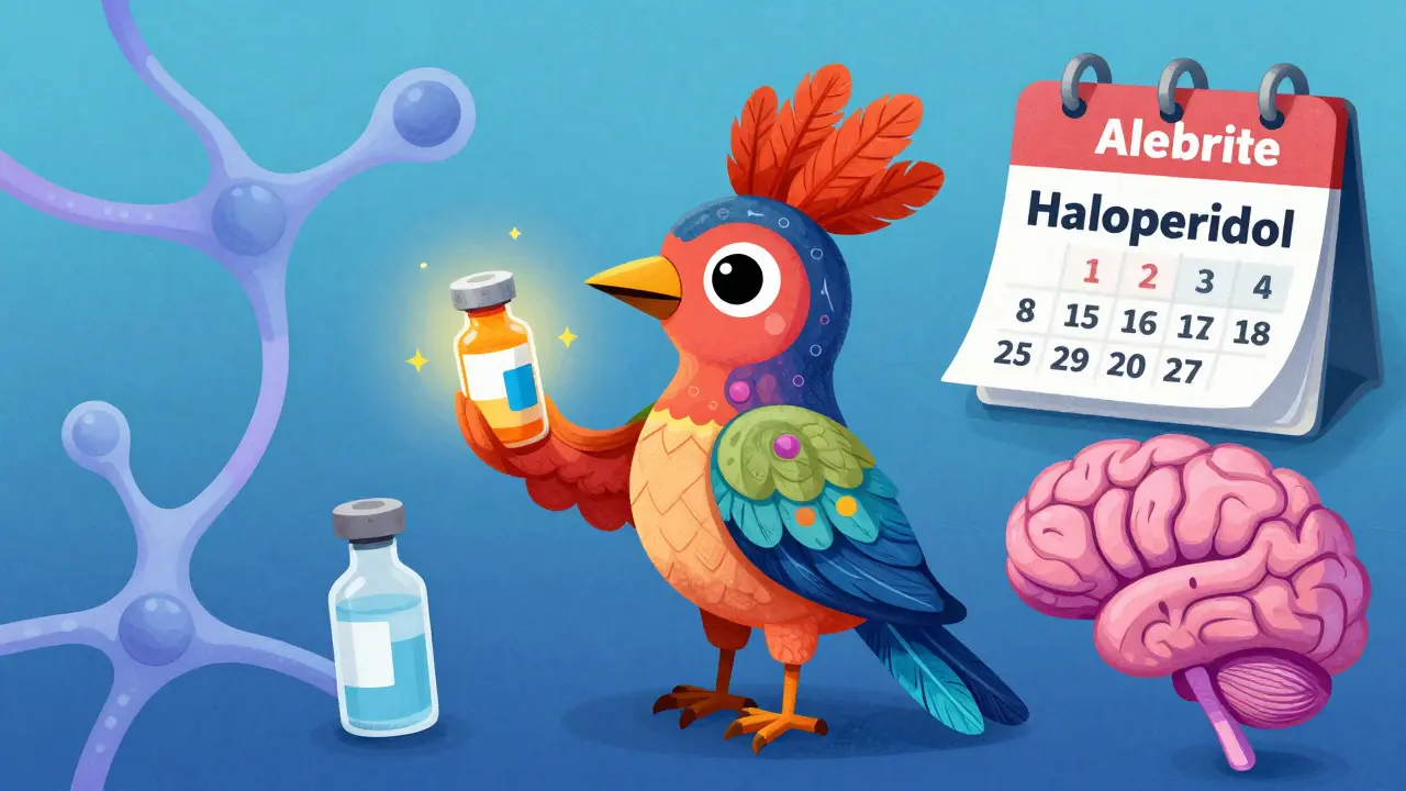 Uccello alebrije con farmaci e sinapsi cerebrali bilanciate